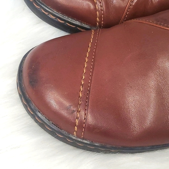 Bjorndal Ivy Brown Leather Monk Strap Cap Toe Clog Mule Shoe Womens 8M Casual - Picture 9 of 17